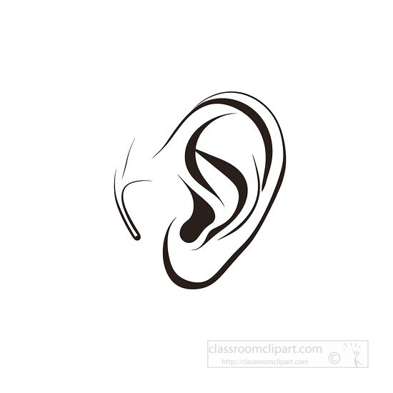 black outline of a human ear