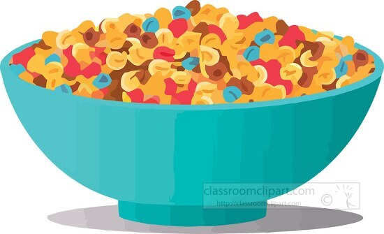 blue bowl filled with cereal