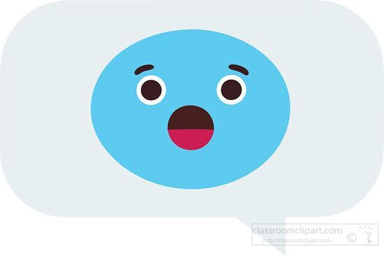 blue emoji character with wide eyes