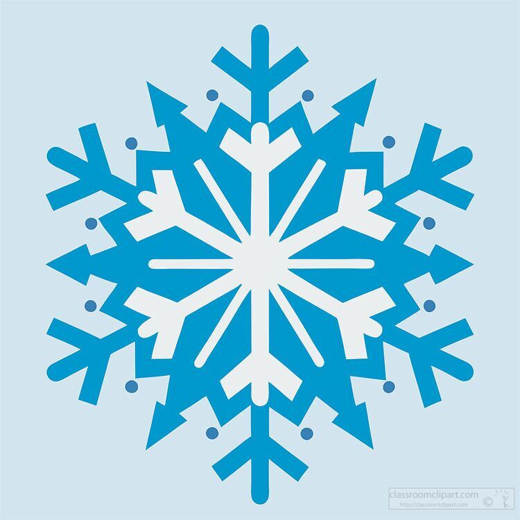 blue symmetrical intricate design snowflace clipart