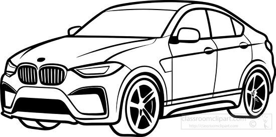 BMW car black outline printable