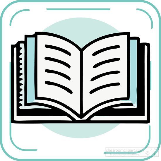 book blue line icon