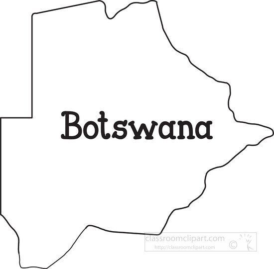 botswana map black outline