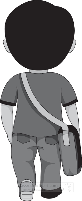 boy walking towards school back pose back to school gray color c