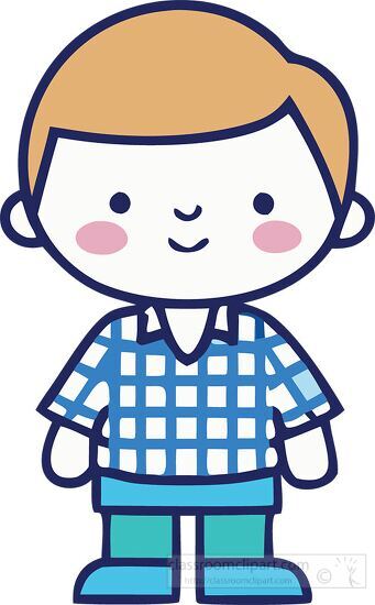 boy wearing a blue checkered kids icon