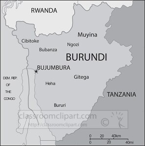 Burundi country map gray color