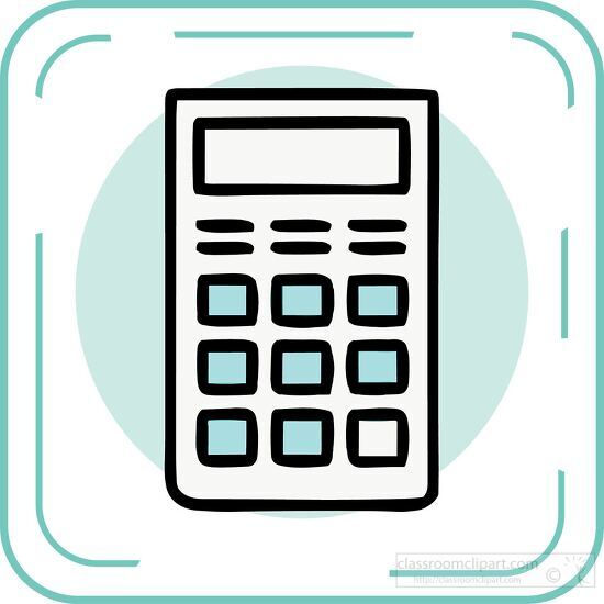 calculator blue line icon