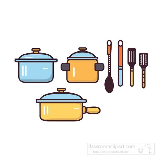 camping cooking utensils clip art