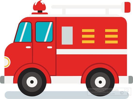 cartoon illustration of a red fire truck