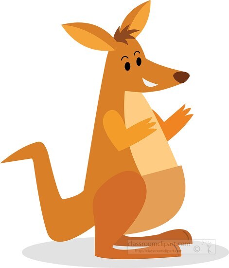 cartoon kangaroo that is standing up and waving