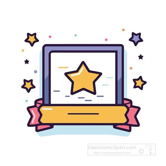 cartoon style certificate with stars