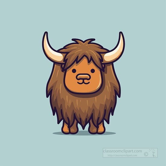 cartoon style yak shaggy haired mammal clip art