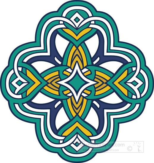 celtic know symbol blue gold green colors