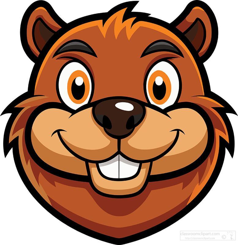 cheerful cartoon beaver with a wide grin big teeth