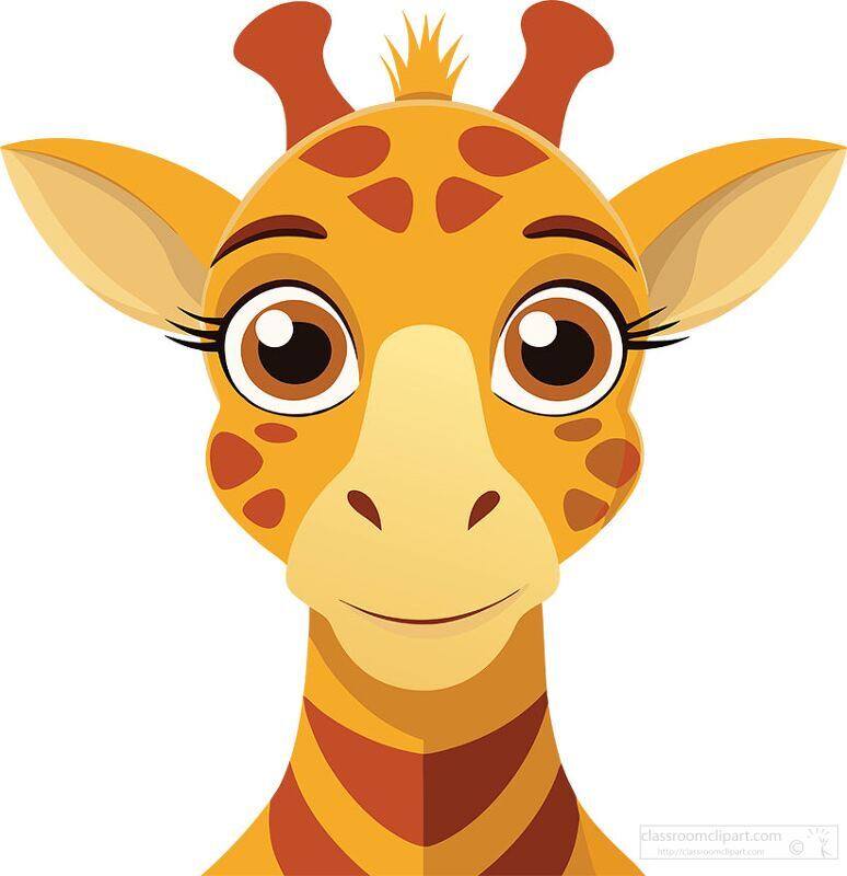 cheerful cartoon giraffe with large expressive eyes