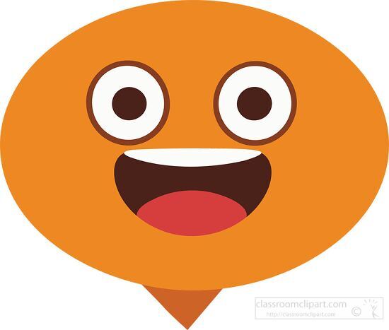 cheerful orange emoji with a big smile