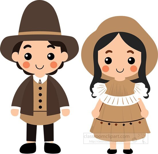 cheerful pilgrim children