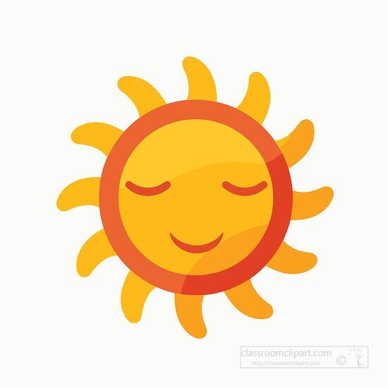 cheerful sun clipart featuring a central orange circle and yello