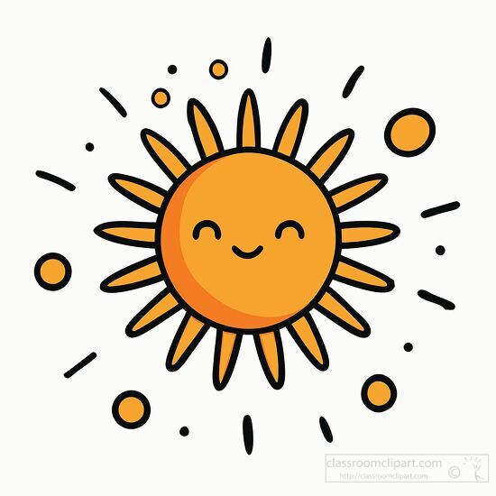 cheerful sun with a happy face