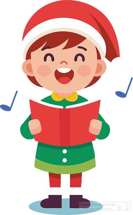 Child Christmas Carol Singer Clipart