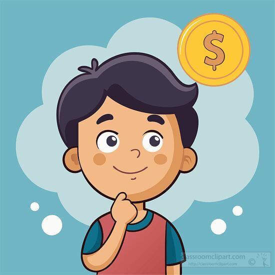 child daydreaming about money and future financial success