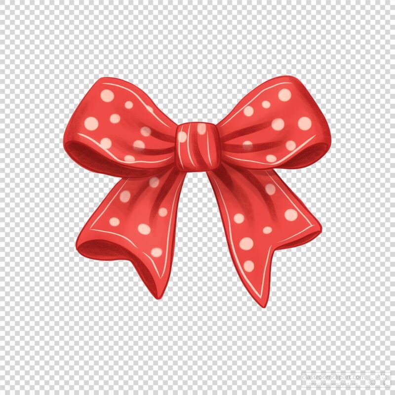 Christmas Bow With Polka Dots in Festive Design