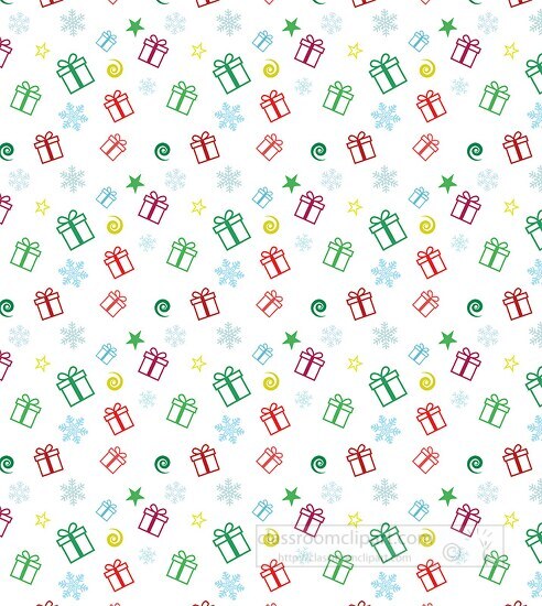 christmas gifts red green snowflakes white background clipart