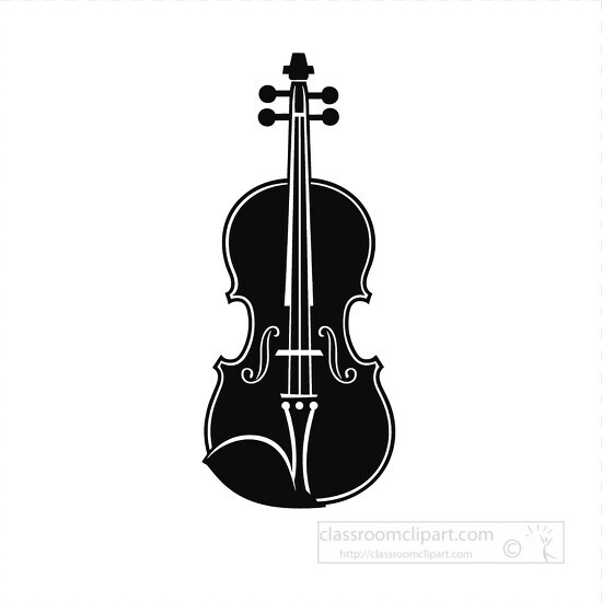 classic violin in a stark black silhouette