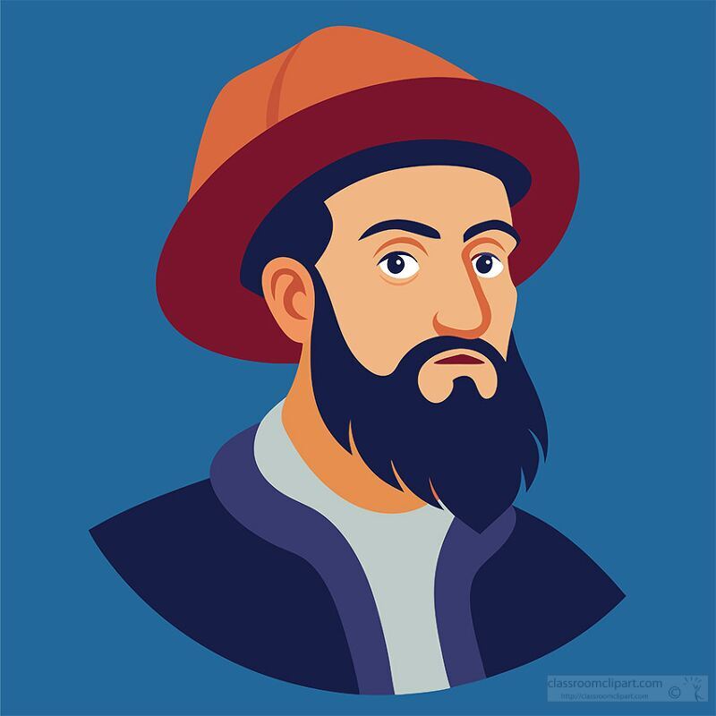 color portrait of  the explorer magellan