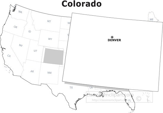 Colorado usa state black outline clipart