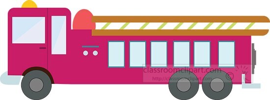 colorful kids firetruck clipart