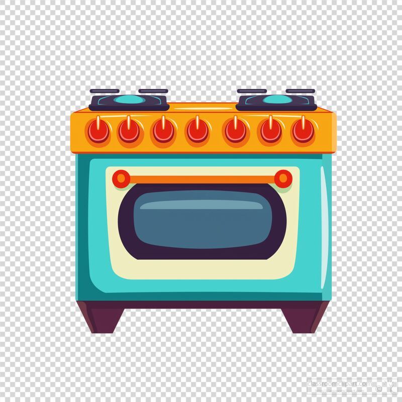 Colorful Oven With Stovetop Burners for Cooking Needs