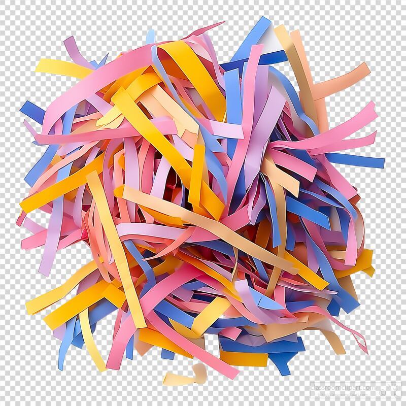 Colorful Paper Strips Arranged in Artistic Mess