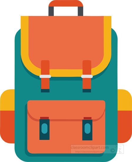 colorful student backpack school bag teal orange yellow design