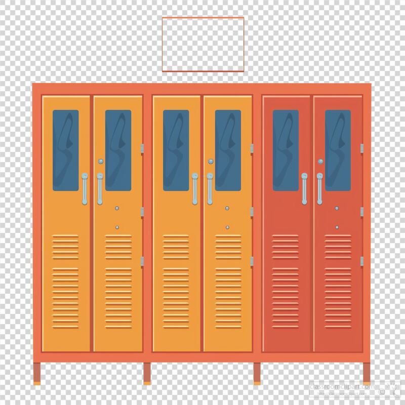 Colorful Student Lockers Lined up in a Hallway