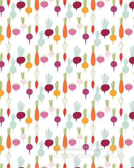 colorful veggie seamless pattern background
