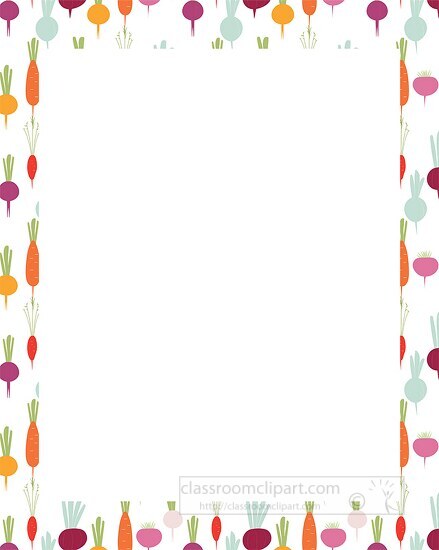 colorful veggie seamless pattern border background