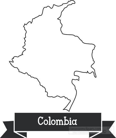 columbia black outline text on ribbon