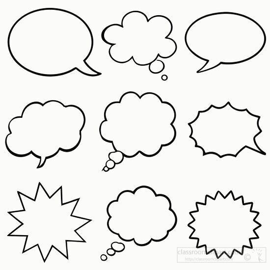 communication speech bubbles in black outline