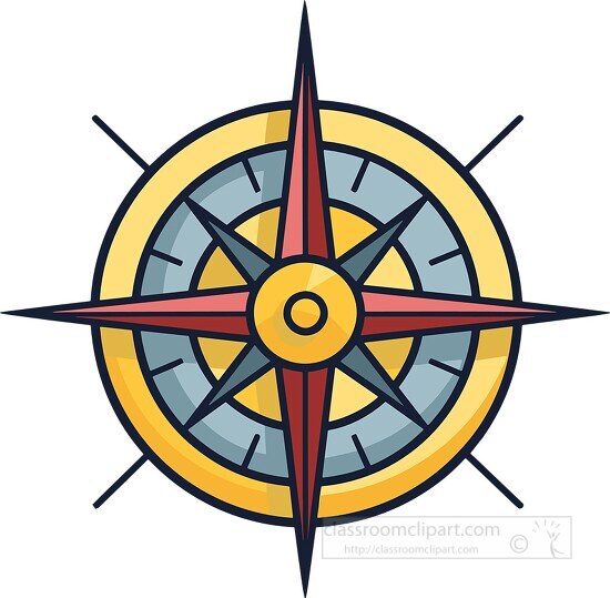 compass instrument icon style clipart