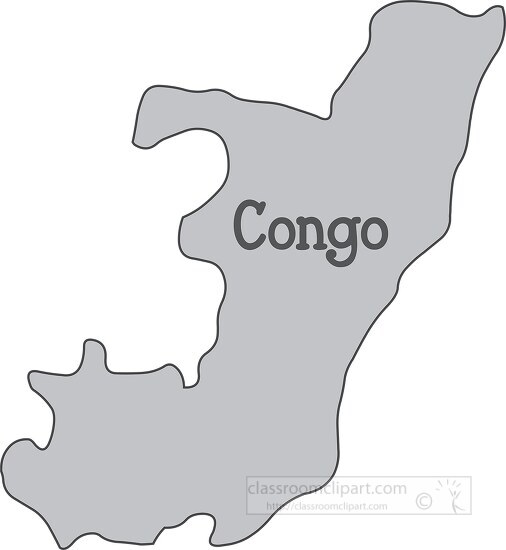 congo map gray color