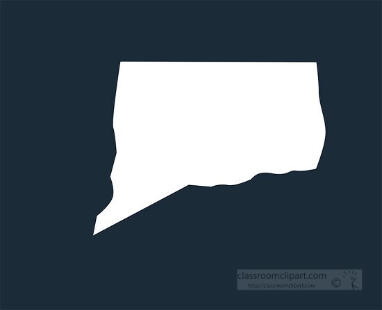 conneticut state map silhouette style clipart