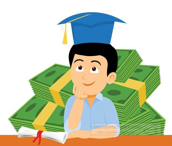 cost of college graduate clipart