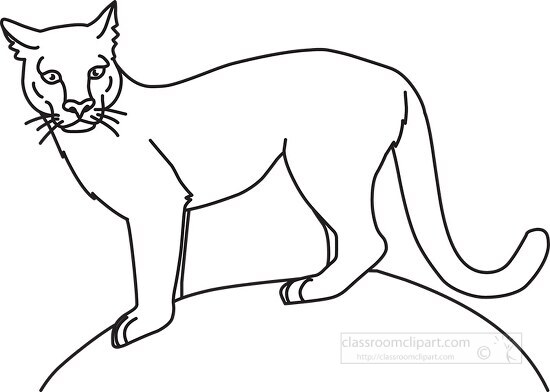 couger black outline printable clip art