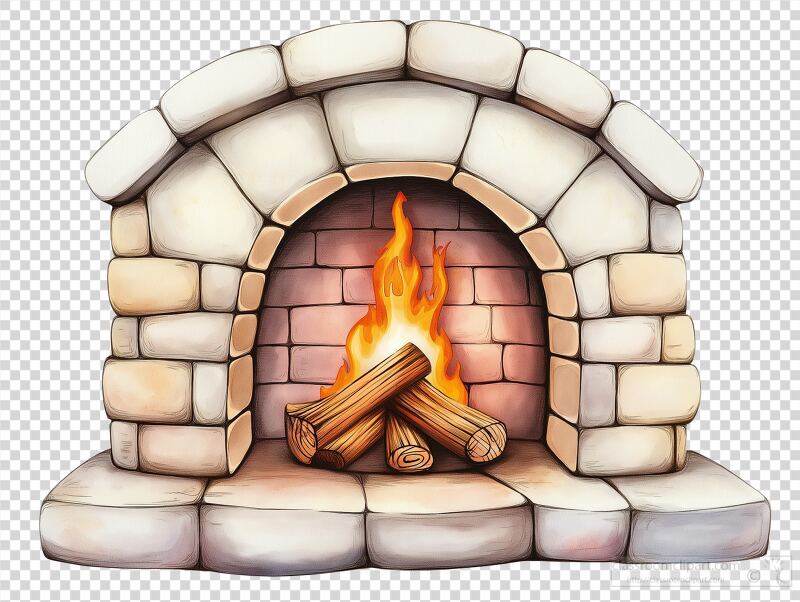 Cozy Fireplace With Warm Flames and Logs Ready to Burn