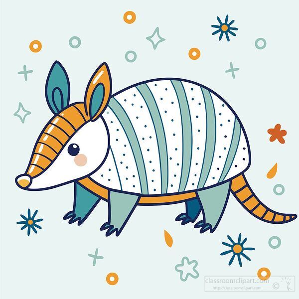 cute armadillo smiles gently