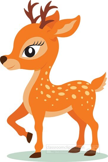 cute baby deer side view clipart