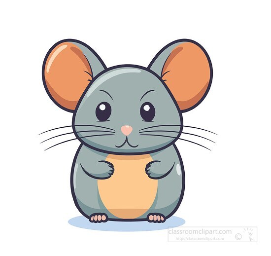 cute big eared mouse cartoon style clip art