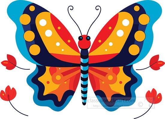 cute bright cartoon style butterfly