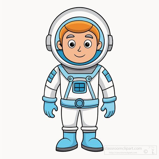 cute cartoon astronaut character in a space suit ready for adven